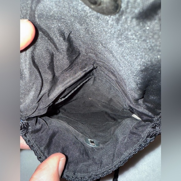 Crochet Iridescent Beaded Boho Mini Crossbody Purse Braided Strap Navy‎ Blue - Picture 3 of 5